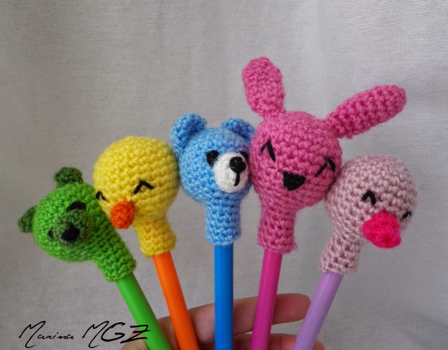 Animalitos amigurumi para lapiceros crochet