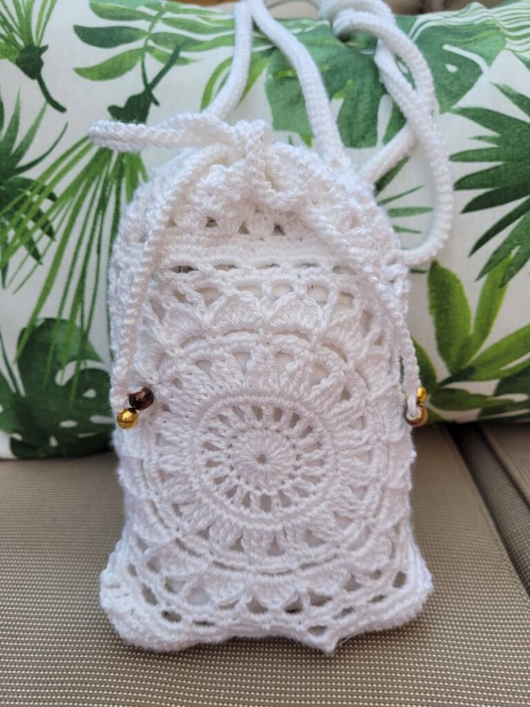 Bolso verano mini blanco crochet