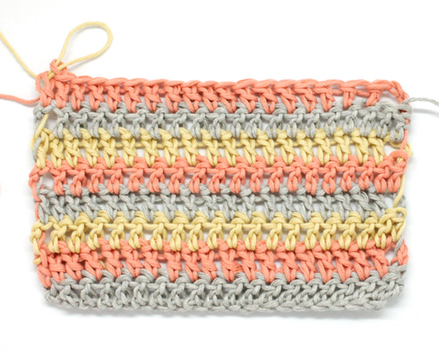 Cambio color cómo subir hebras crochet