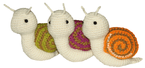 Patrón gratis caracol amigurumi crochet