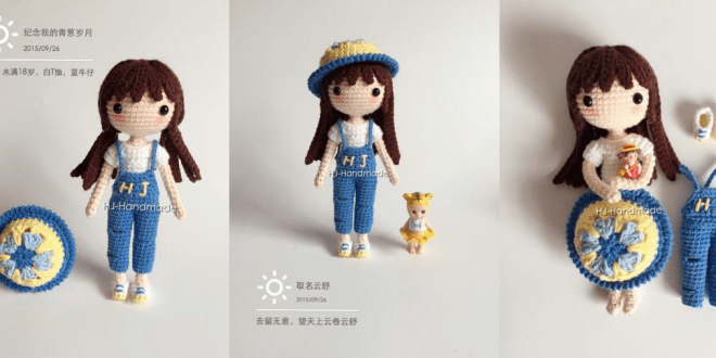 Patrón gratis muñeca Yunshu amigurumi crochet