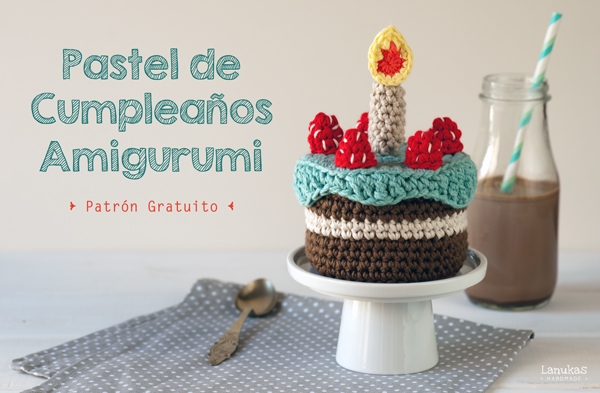 Patrón gratis pastel cumpleaños amigurumi