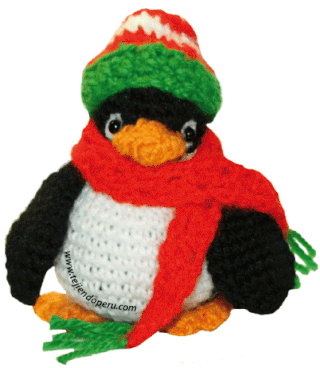 Patrón gratis pinguino navideño crochet