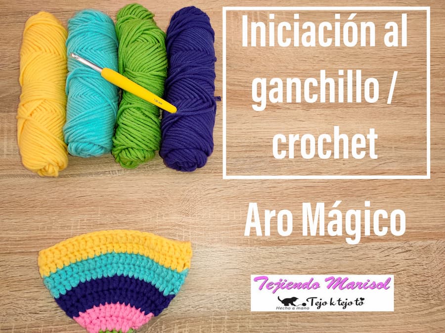 Iniciación al ganchillo - aro o anillo mágico crochet