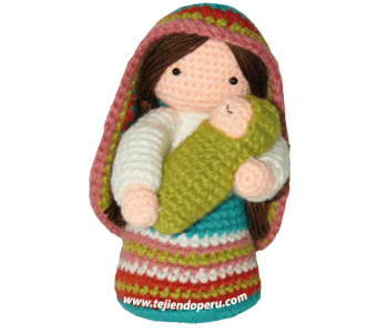 Patrón gratis Virgen María y Niño Jesus crochet