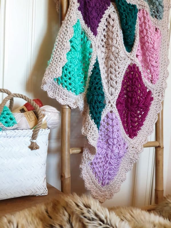 patrón gratis manta crochet
