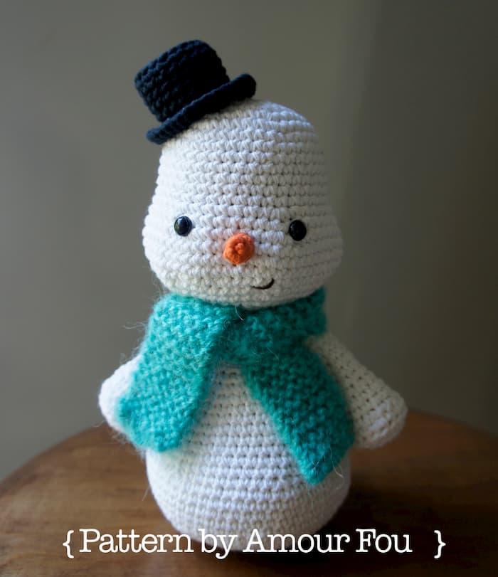 Patrón gratis muñeco nieve amigurumi crochet
