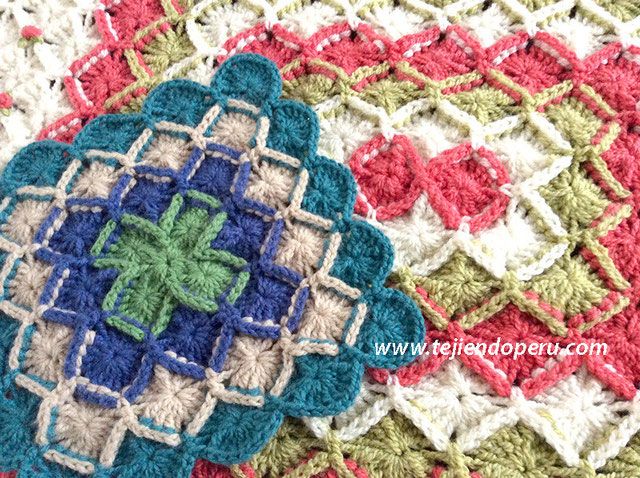 Punto bavarian crochet cuadrado y rectangular