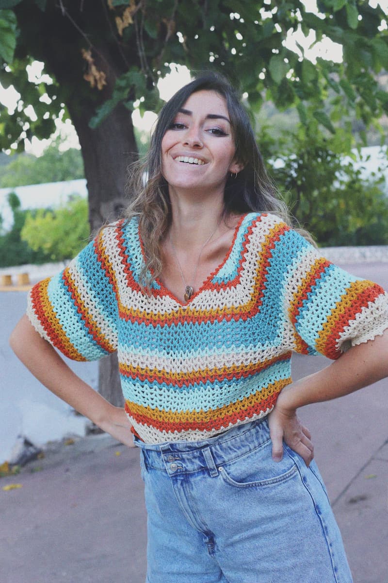 Patrón gratis top Tucán crochet