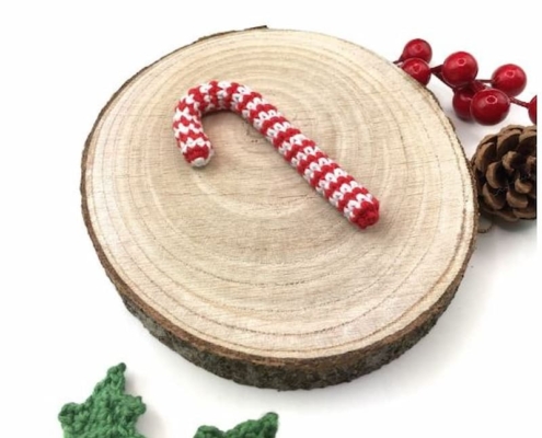 Bastón de caramelo crochet navidad amigurumi