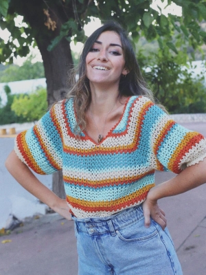 Patrón gratis top Tucán crochet